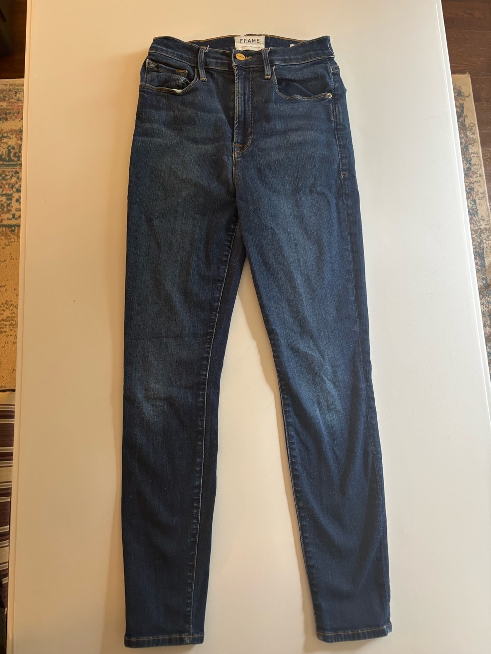 Frame Denim Ali High Rise  High-Rise Cigarette Jeans Dark Wash Size 27